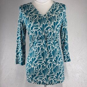 Winter Silks Top Womens Size M 60% Silk 40% Modal High Waisted 3/4 Sleeves Soft!
